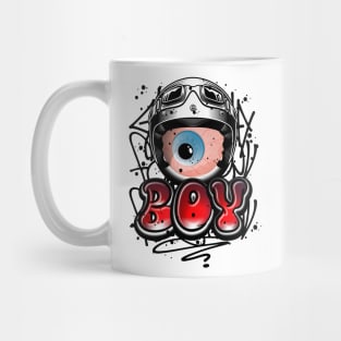 Monster Eye with helmet Graffiti Style Mug